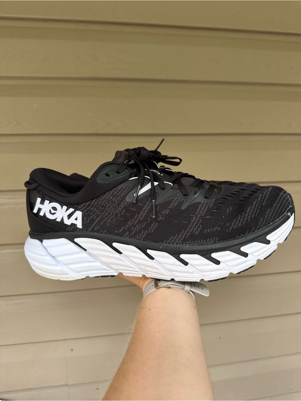 Hoka One One Gaviota 4 Black White Running Shoes Mens Sz 13D